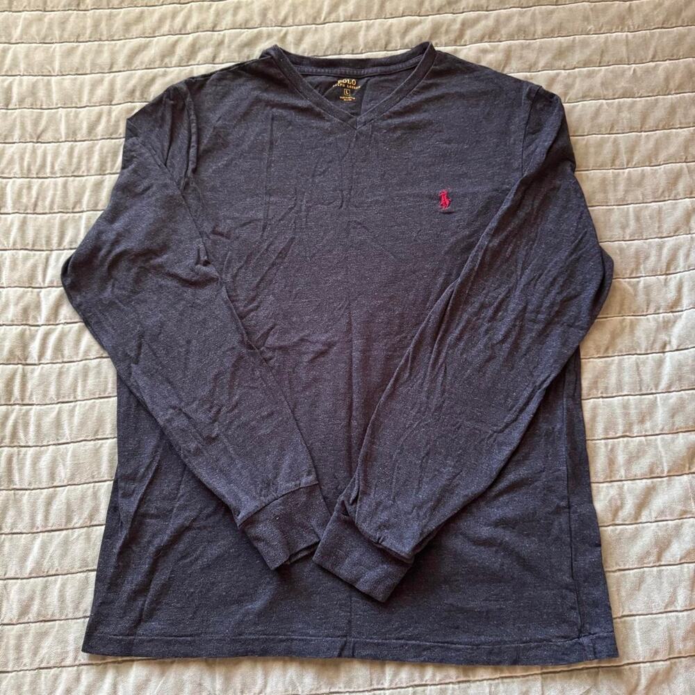 Polo Ralph Lauren long sleeve charcoal grey shirt in size L.